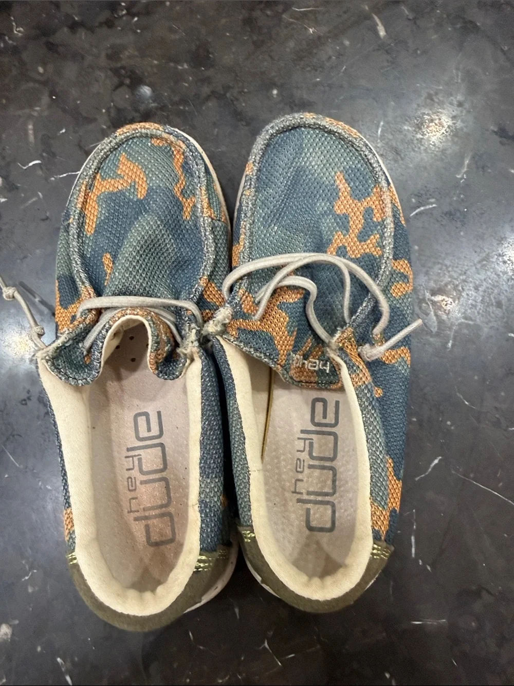 Hey Dude Boys Wally Canvas Slip-On Shoes in Camo - Size Y1-L2